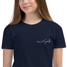 Load image into Gallery viewer, Share Your Smile - Embroidered Youth Short Sleeve T-Shirt