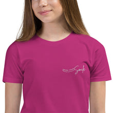 Load image into Gallery viewer, Share Your Smile - Embroidered Youth Short Sleeve T-Shirt
