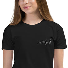 Load image into Gallery viewer, Share Your Smile - Embroidered Youth Short Sleeve T-Shirt
