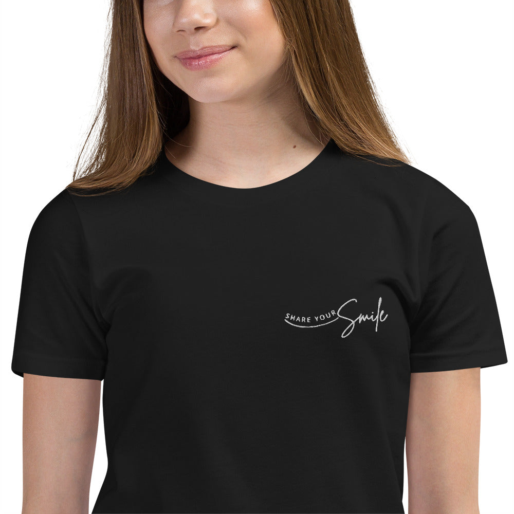 Share Your Smile - Embroidered Youth Short Sleeve T-Shirt